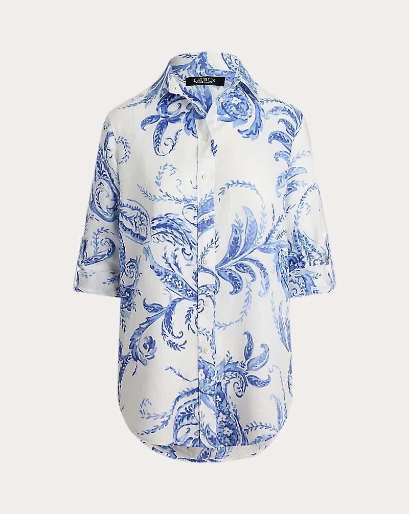 Relaxed Fit Paisley Linen Shirt