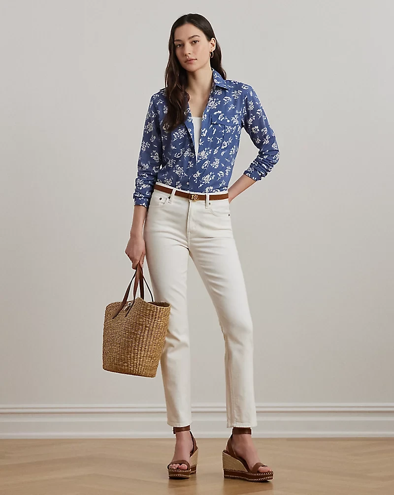 Classic Fit Floral Cotton Voile Shirt