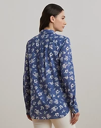 Classic Fit Floral Cotton Voile Shirt