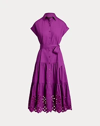 Eyelet Broadcloth Tiered Shirtdress