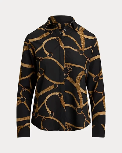 Classic Fit Belting-Print Crepe Shirt