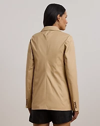 Double-Breasted Cotton Twill Blazer