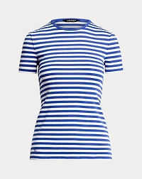 Striped Stretch Cotton Crewneck Tee