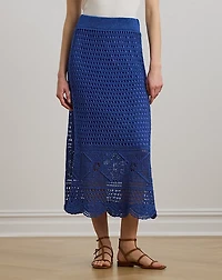 Pointelle-Knit Linen-Blend Sweater Skirt
