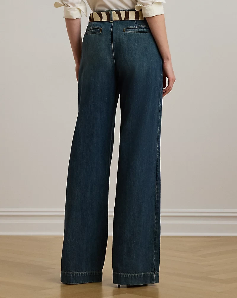 High-Rise Pleated Wide-Leg Jean