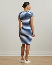 Striped Tie-Front Jersey Dress