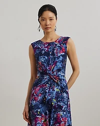 Print Twist-Front Jersey Dress
