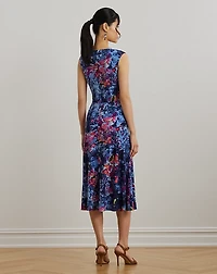 Print Twist-Front Jersey Dress