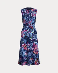 Print Twist-Front Jersey Dress