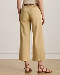 Stretch Chino Wide-Leg Cropped Pant