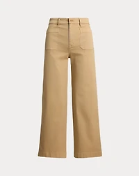 Stretch Chino Wide-Leg Cropped Pant
