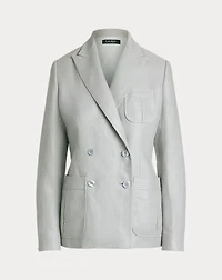 Foiled Linen-Cotton Blazer