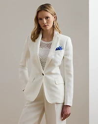 Linen-Blend Twill Blazer