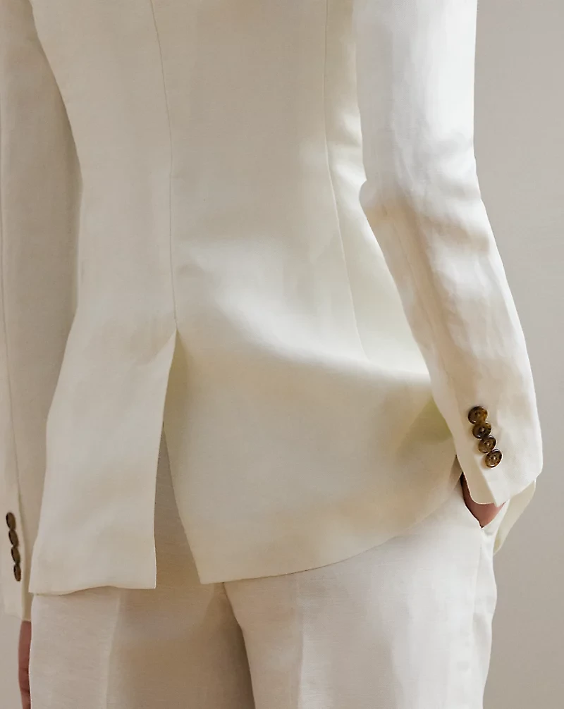 Linen-Blend Twill Blazer