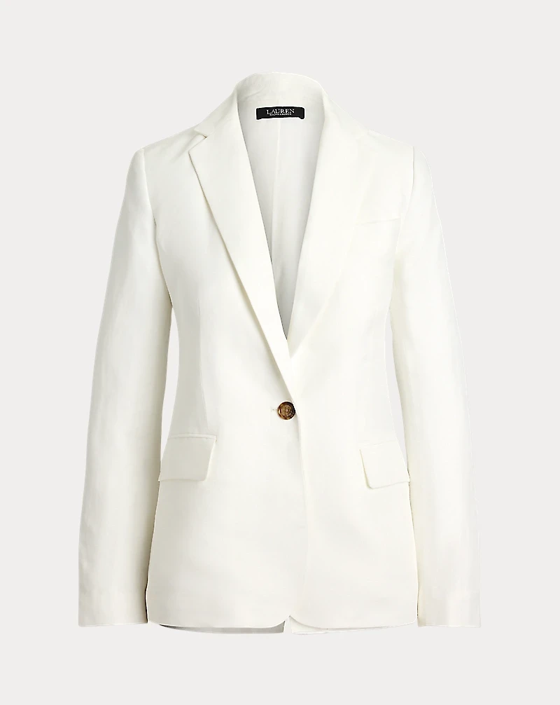 Linen-Blend Twill Blazer