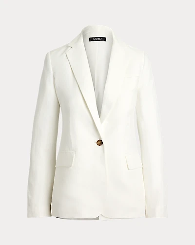 Linen-Blend Twill Blazer