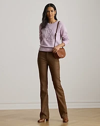 Embroidered-Logo Combed Cotton Sweater