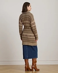 Fair Isle Belted Wool-Blend Cardigan