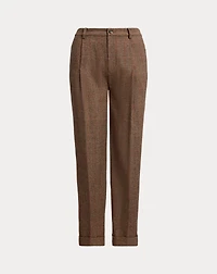 Glen Plaid Pleated Cropped Pant