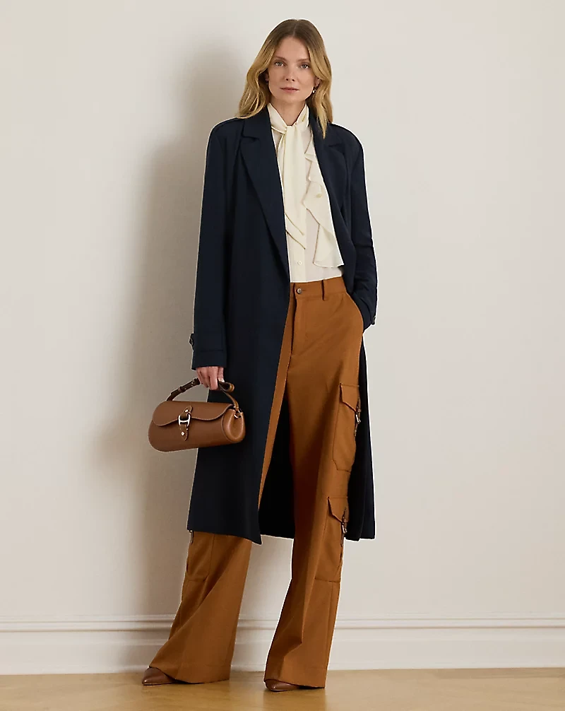 Double-Faced Georgette Wrap Coat