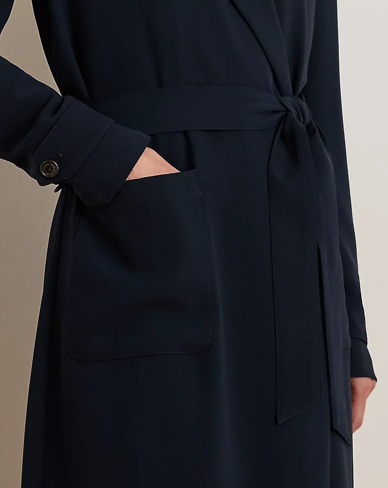 Double-Faced Georgette Wrap Coat