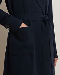 Double-Faced Georgette Wrap Coat