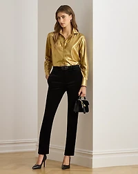 Classic Fit Metallic Chiffon Shirt