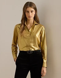 Classic Fit Metallic Chiffon Shirt