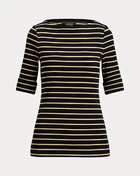 Metallic Striped Boatneck Tee
