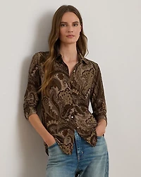 Slim Fit Paisley Jersey Shirt