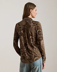 Slim Fit Paisley Jersey Shirt