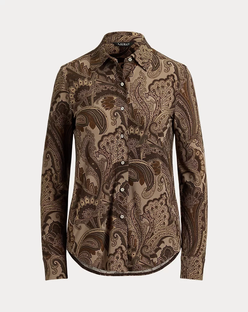 Slim Fit Paisley Jersey Shirt