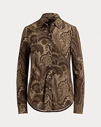 Slim Fit Paisley Jersey Shirt
