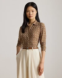 Slim Fit Geo-Print Jersey Shirt