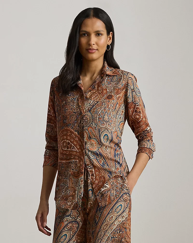 Classic Fit Paisley Crepe Shirt