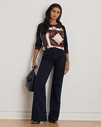 Equestrian-Print Cotton-Blend Sweater