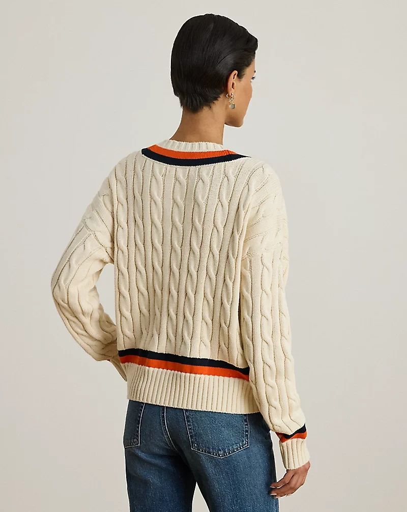 Cable-Knit Cotton Cricket Sweater