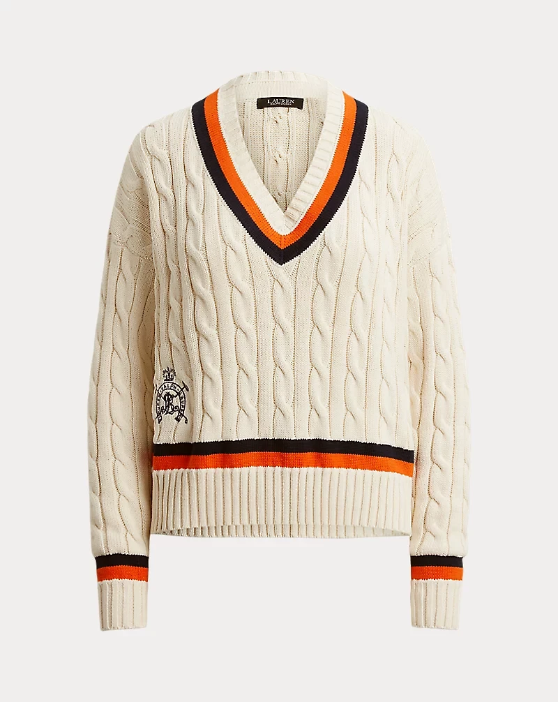 Cable-Knit Cotton Cricket Sweater