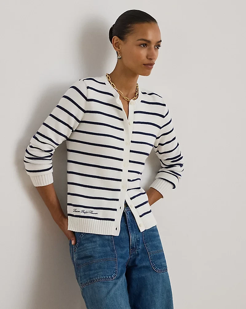 Striped Cotton Cardigan