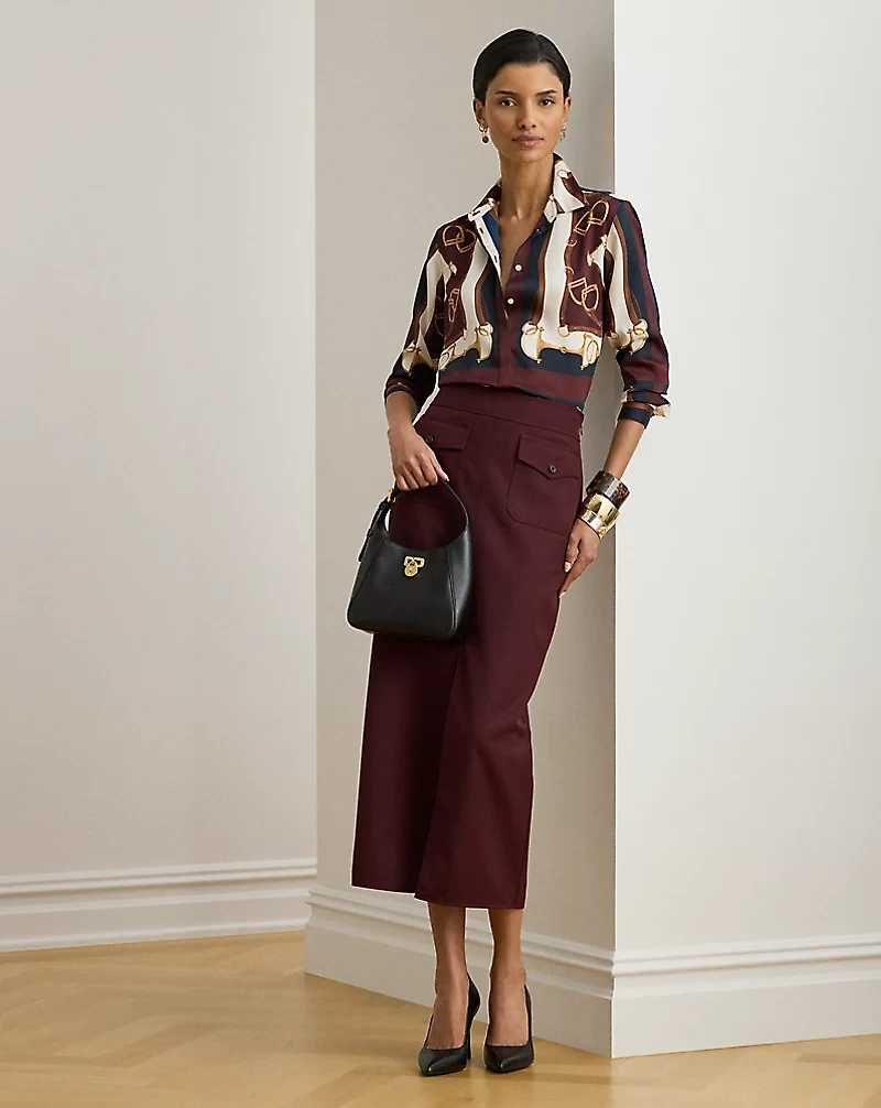 Classic Fit Equestrian-Print Twill Shirt