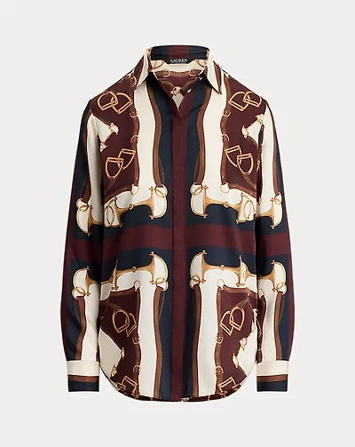 Classic Fit Equestrian-Print Twill Shirt