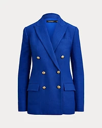 Double-Breasted Linen-Cotton Blazer