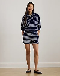 Striped French Terry Mockneck Sweatshirt