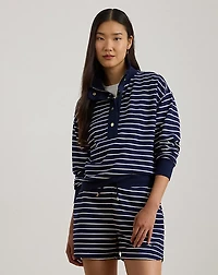 Striped French Terry Mockneck Sweatshirt