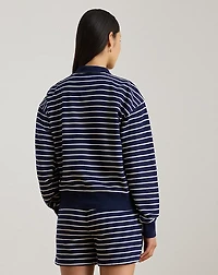 Striped French Terry Mockneck Sweatshirt