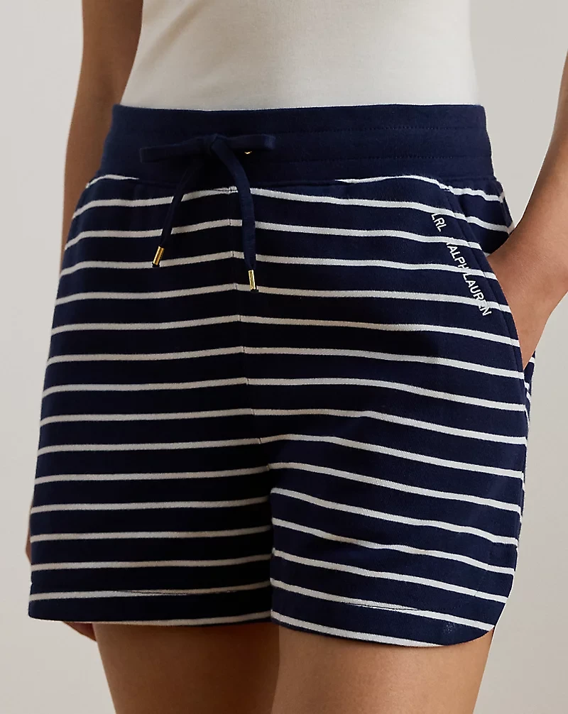 Striped French Terry Drawcord Short