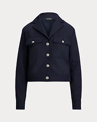 Cropped Wool-Blend Twill Jacket