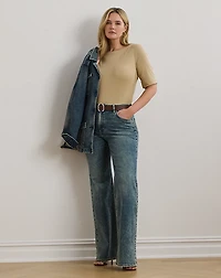 Stretch Cotton Boatneck Top