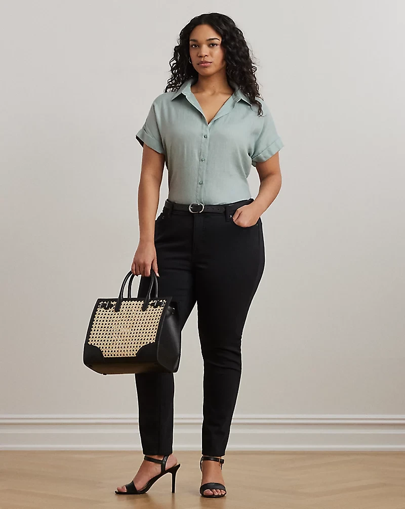 Relaxed Fit Linen Short-Sleeve Shirt