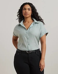 Relaxed Fit Linen Short-Sleeve Shirt
